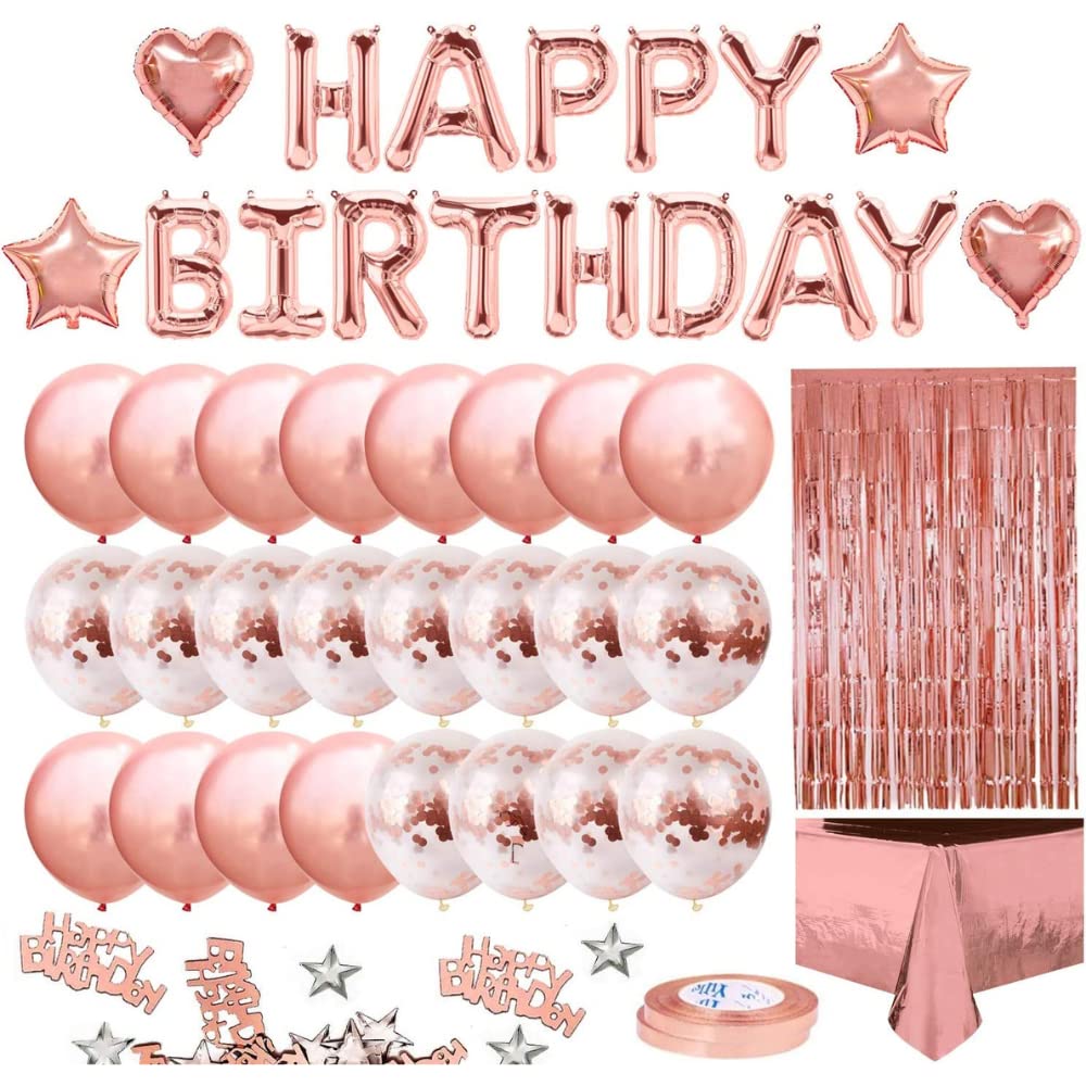 Buy Shiryas Rose Gold Birthday Party Decorations Set, 46 Pcs Birthday