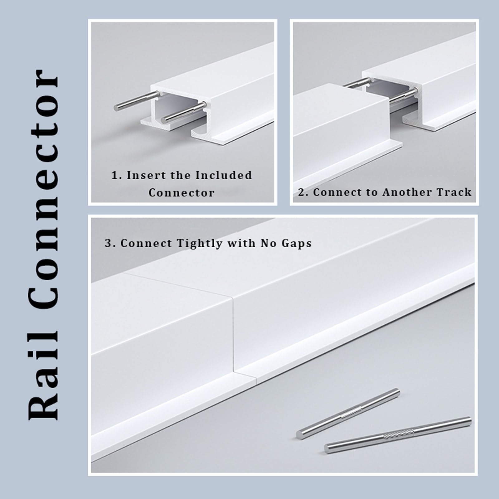 Barre a Rideaux Chambre À Coucher Ultra-mince Tringle À Rideaux Alliage D'aluminium pour Salon Salle À Manger, Rail de Rideau avec Rouleau Silencieux(Black,220cm-7.2ft)