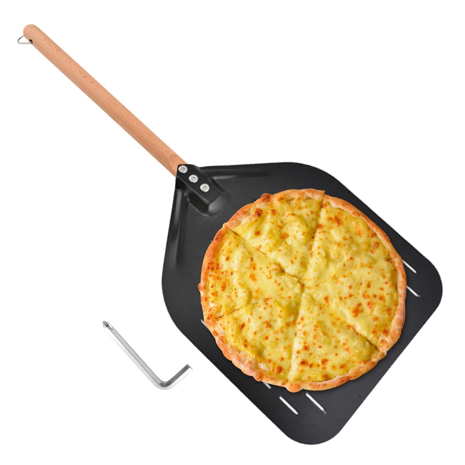 Spatola per pizza, 30,5 cm, manico in legno perforato e resistente