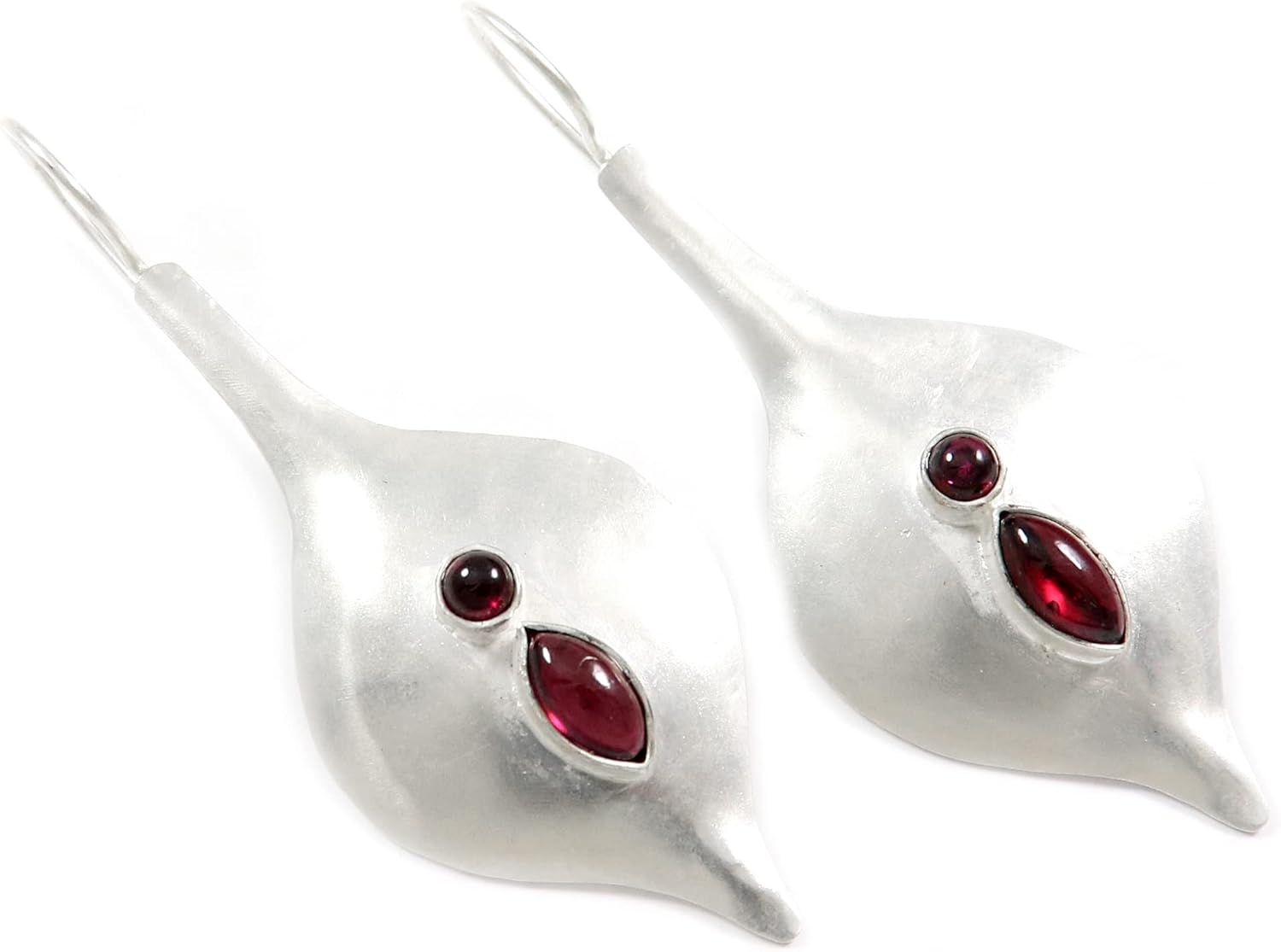 Goyal Exports 925 Sterling Silver Garnet Tiger Eye Red Stone Lab-Created Lapis LazuliGemstone Silver Drop/Dangle Earring Handmade Jewelry SEG116