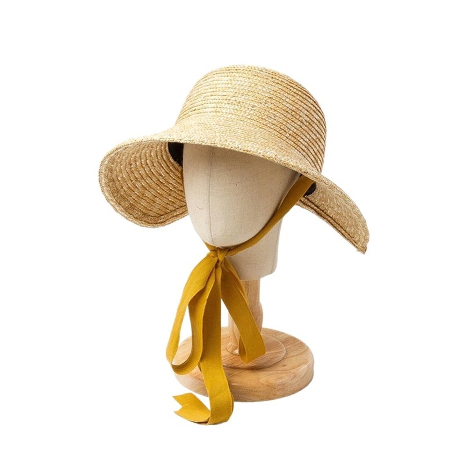 Cappello da Sole in Paglia a Tesa Larga per Bambini - Tessuto a Mano con Cinturino Regolabile per Protezione UV
