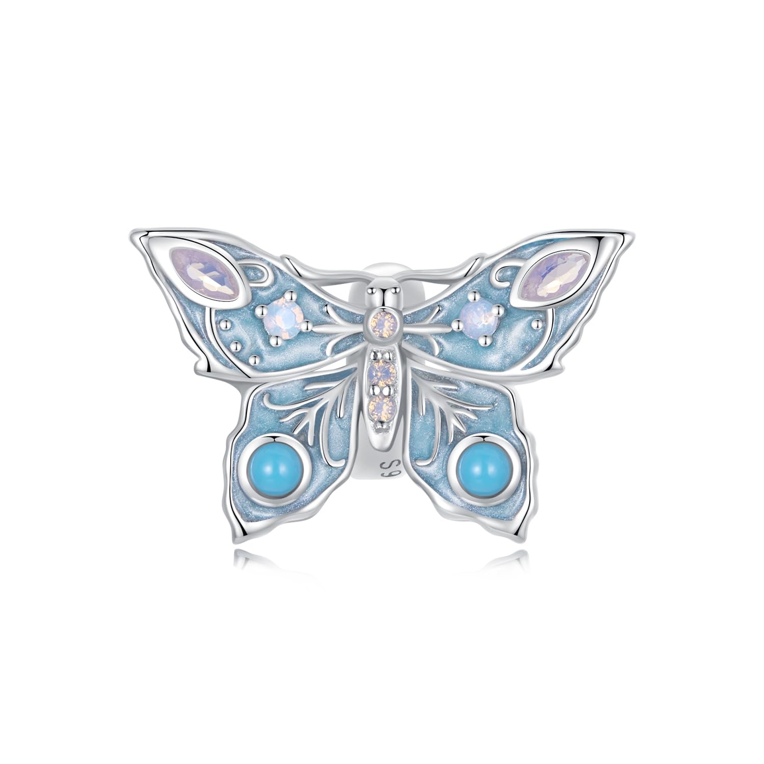 Mid-Centuty Moderm Butterfly Charm 925 Sterling Silver Charm Fits For Pandora Bracelet Necklace,BSC959