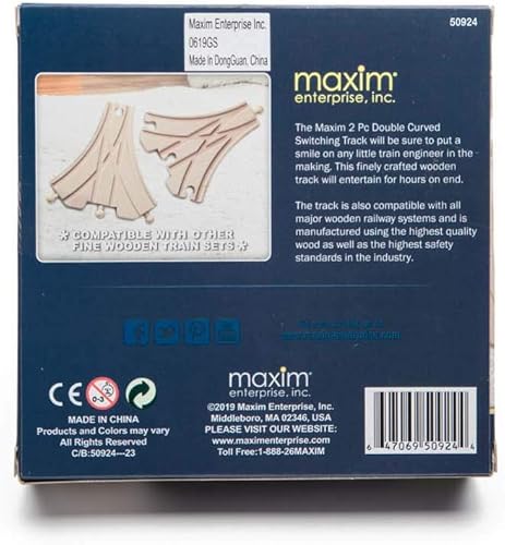 Miniatura 3 de inc. Doble pista de interruptor curvada, accesorios de madera para tren compatibles con Thomas & Friends, tren de madera Brio y juegos de trenes de