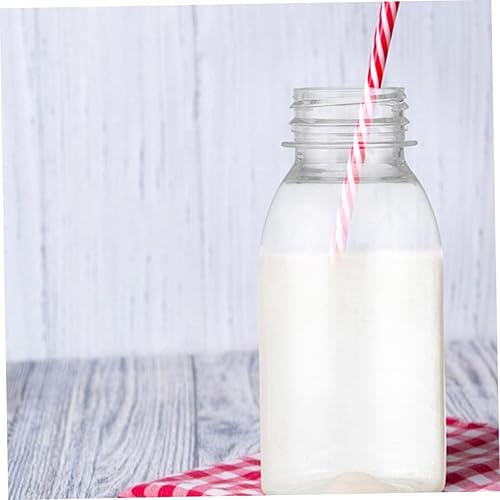 Miniatura 6 de Angoily 6pcs botellas de plástico pequeñas botellas de leche vacías reutilizables para almacenamiento de jugo