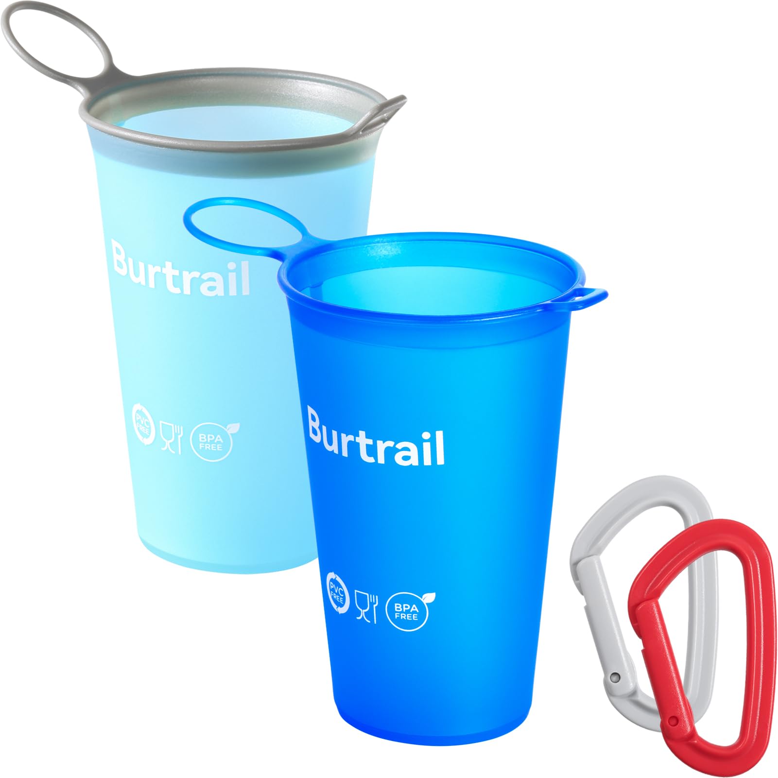 Collapsible Cup Foldable Running Water Cup,200 ml/6.8 fl oz-2Packs Color Mixing Protable Collapsible Cups for Traveling Backpacking Running-BPA Free,SeaBlue &amp; SkyBlue