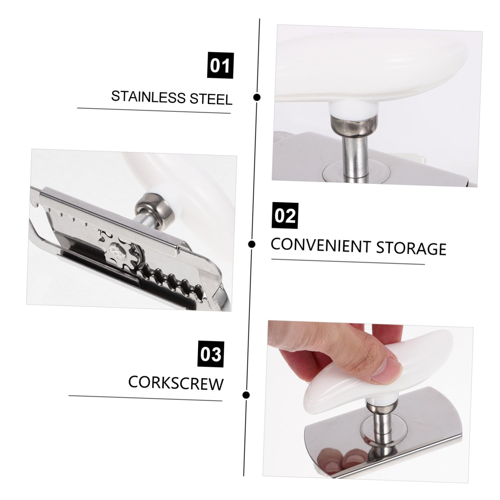 Alipis 5 Pz apriscatole in acciaio inossidabile bottiglia pinza apri barattoli da tavolo vaso apriscatole per lattine can opener multifunzione apricoperchio portatile plastica