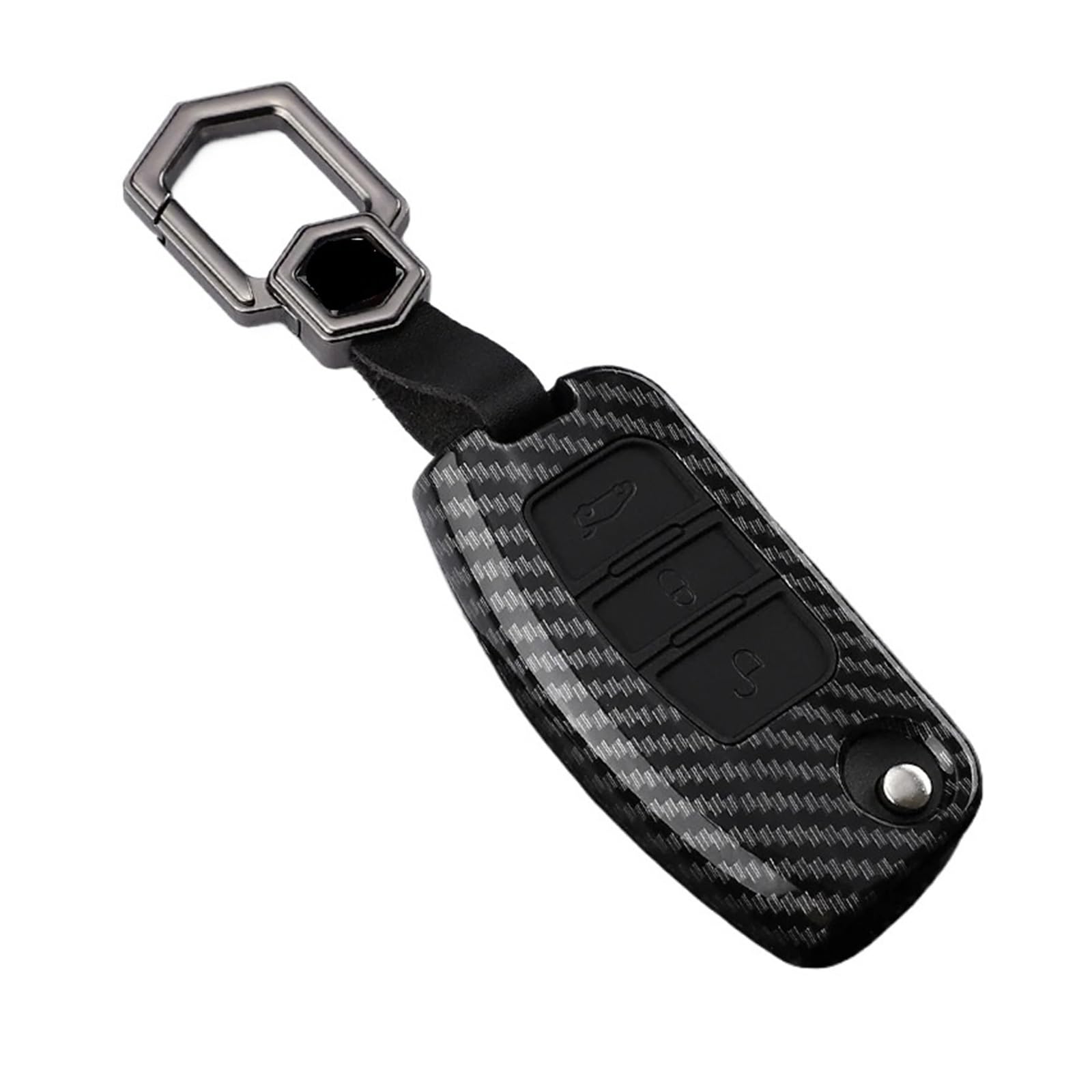 Etui na kluczyk samochodowy z włókna węglowego do systemu Focus Keyless | Smukła, trwała obudowa pilota z ABS w stylu włókna węglowego. Chroni dostęp bezkluczykowy.(Type5)