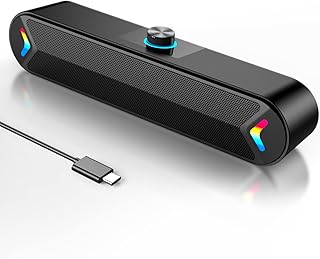 LENRUE Computer Speakers for Laptop,Wired USB-C Powered PC Speakers with 10W Stereo Sound,Sound-bar Speakers for PC with Type-C Interface