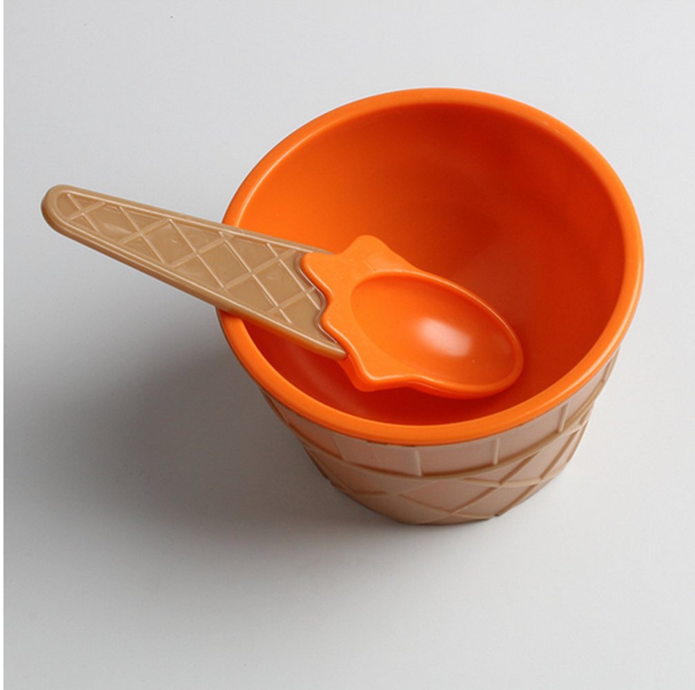 Set De 7 Bols à Glace Enfants Avec Cuillères - Bols En Plastique Réutilisables Colorés - Pour Fêtes, Goûters Et Cadeaux