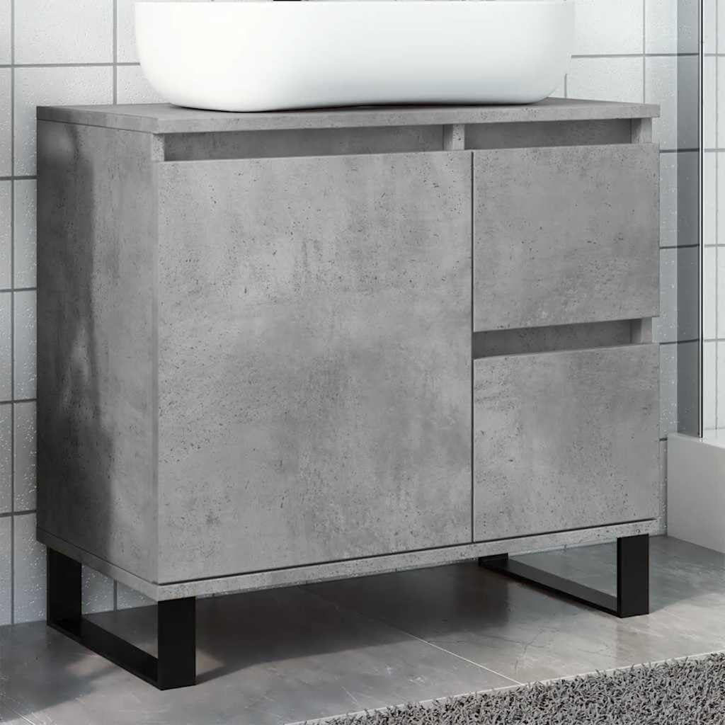 vidaXL Armoire de lavabo de Salle de Bain Gris béton 65x33x60 cm