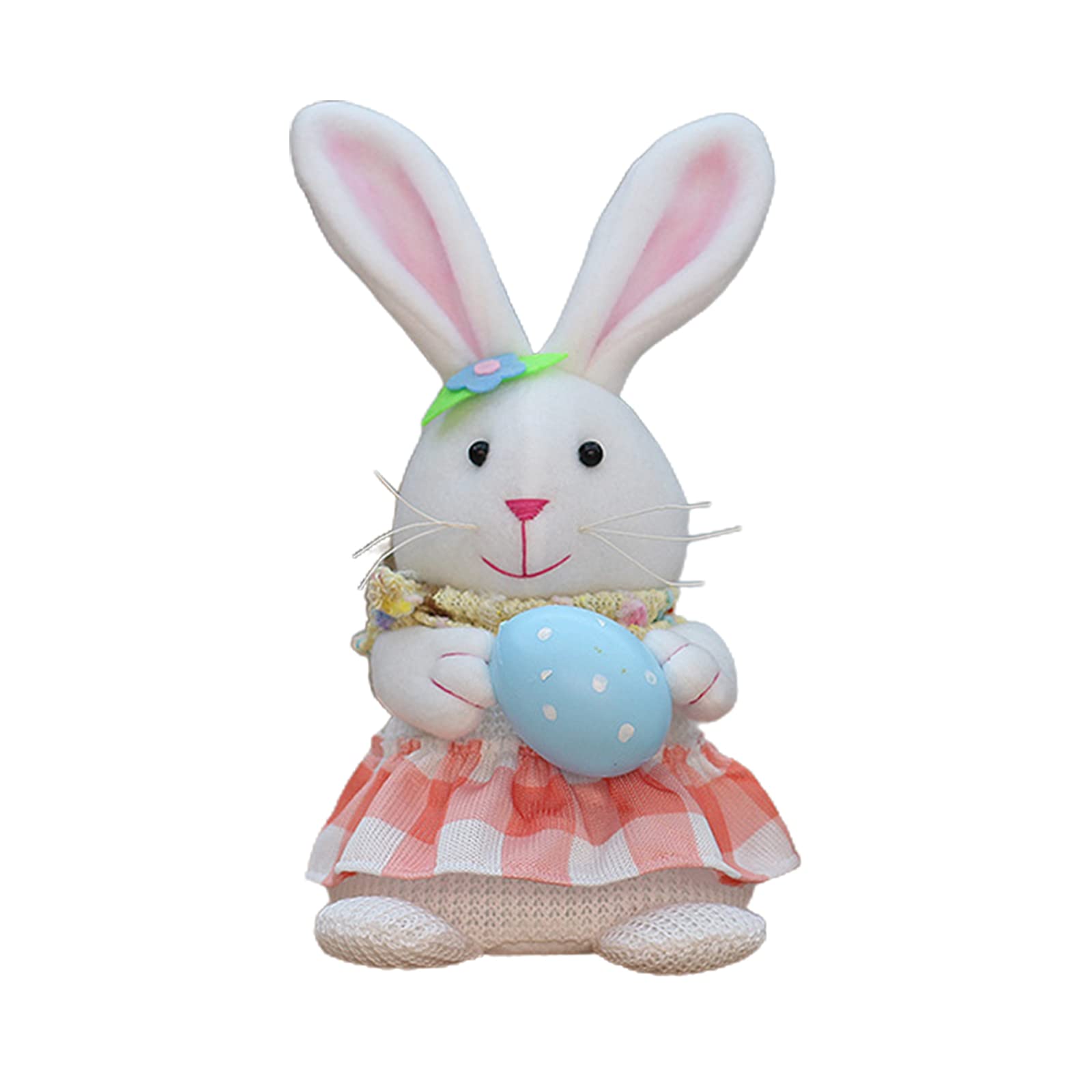 Tsophreniq Lighted Doll with Carrot Egg Ornaments Stuffed Animal Toy Table Figurine Easter Decorations Birthday Kid Easter Ornaments for Tree