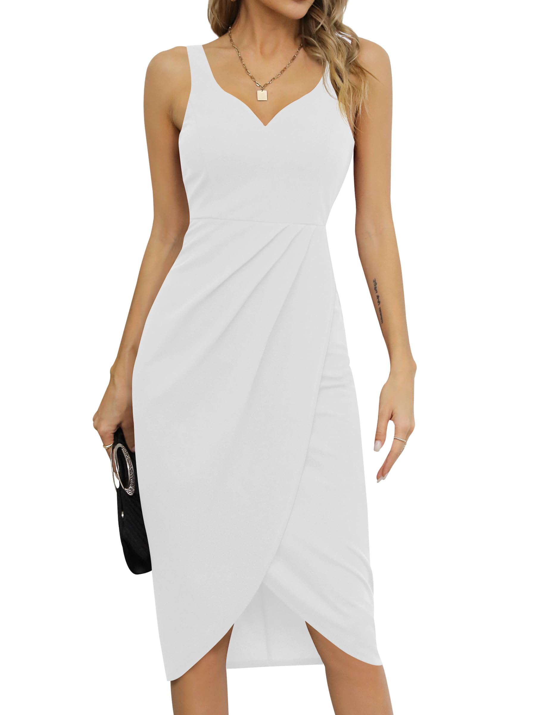 Missufeintl Vestido de cóctel para mujer, vestido midi de verano, elegante, vestido de fiesta, vestido bodycon vintage