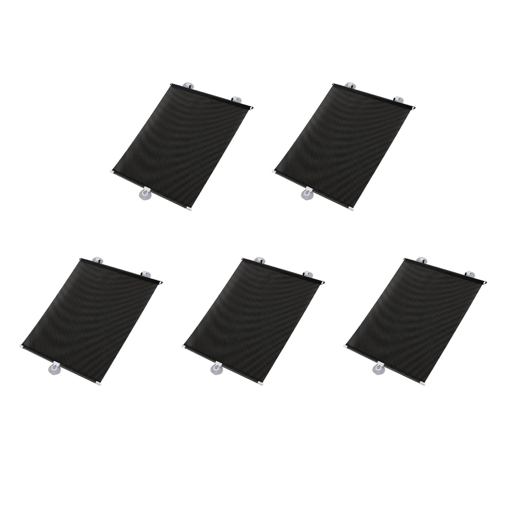 Hndhbfgrt 5X Sunshade Roller Blackout Suction Cup Blinds Curtains for Living Kitchen Car Window Free-Perforated Curtain A