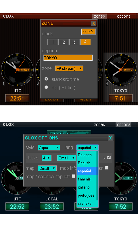 CLOX Timezone Clocks - App on the Amazon Appstore