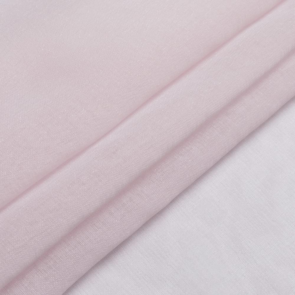 MIULEE 2 Panneaux Rideaux Voilages Tissu Polyester Doux Semi-Transparent Couleur Pure Voilage de Fenêtre Lisse Élégant Chaleureux pour Chambre Salon Tige de Poche 140x245cm Rose