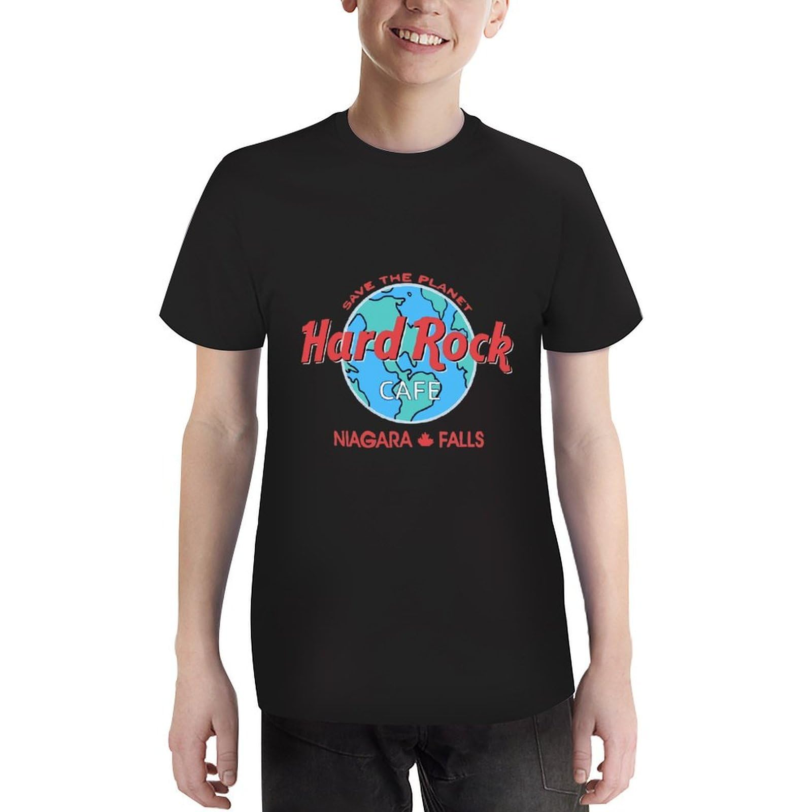 古着 半袖 Tシャツ キッズ ボーイズ 子供服 ハードロックカフェ ボルチモア コットン クルーネック 黒 ブラック 23jul03 ハードロックカフェ カンパニーTシャツ サイズ表記 L