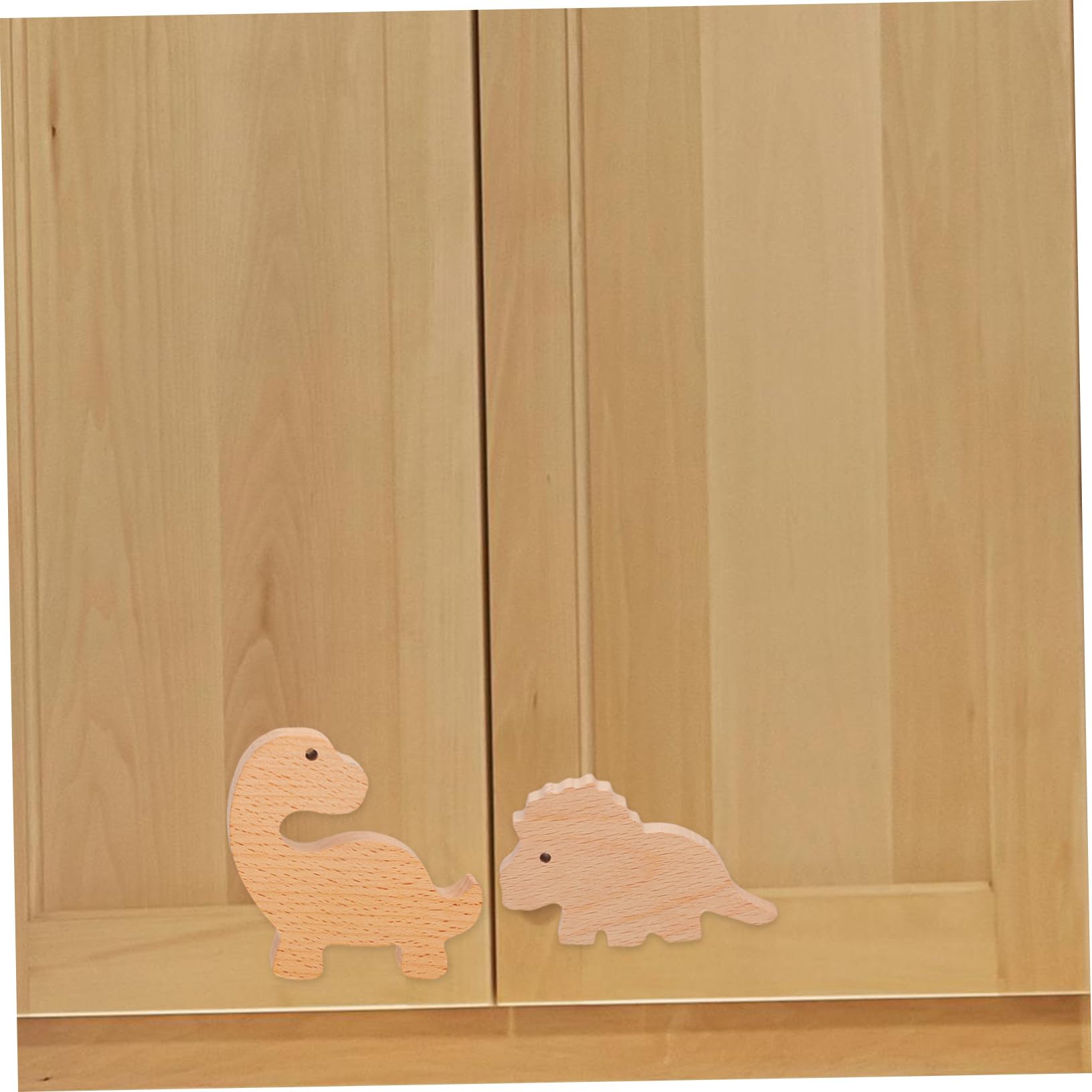 ULDIGI Set of 6 Wooden Dinosaur Knobs Animal Drawer Pulls Ideal for Kids' Room Dresser and Vanity Easy to Install