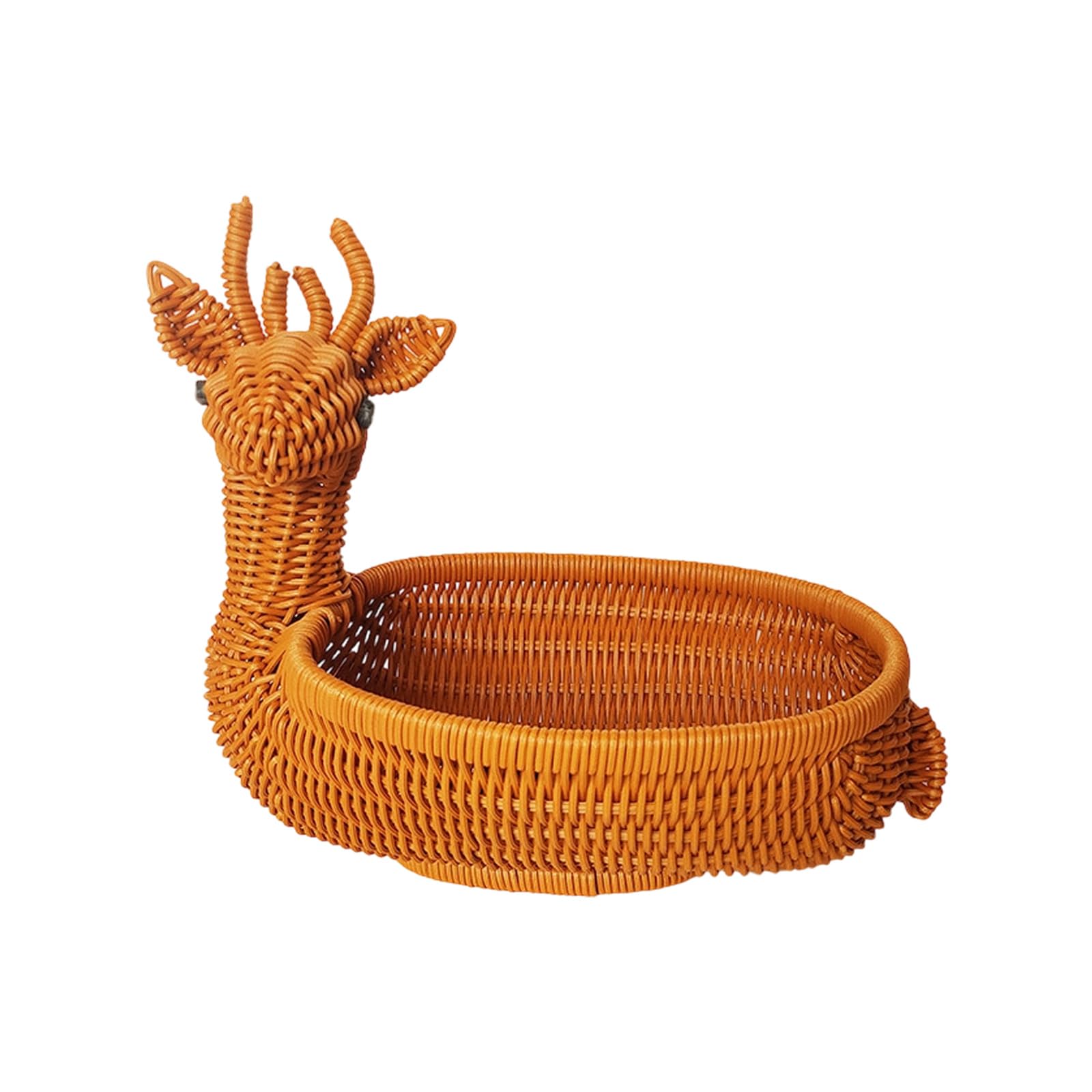 Charm Deer Shape Handwoven Bin Craft of Sturdy PP Materials Great for Home and Kitchen Use Presentation Fruit Basket