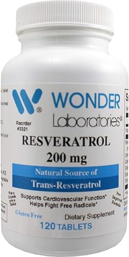 Wonder Laboratories Resveratrol Vino Tinto Complejo Natural Fuente - 120 Cápsulas #3321