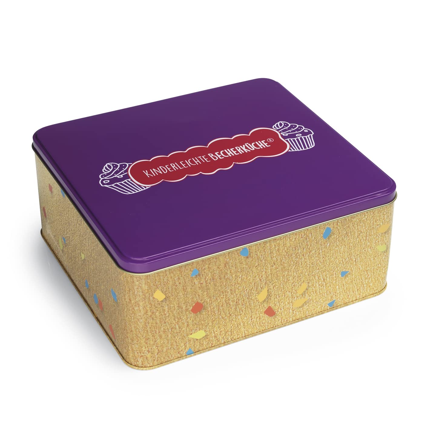 Set di 5 bicchieri colorati in contenitore per biscotti con 20 ricette