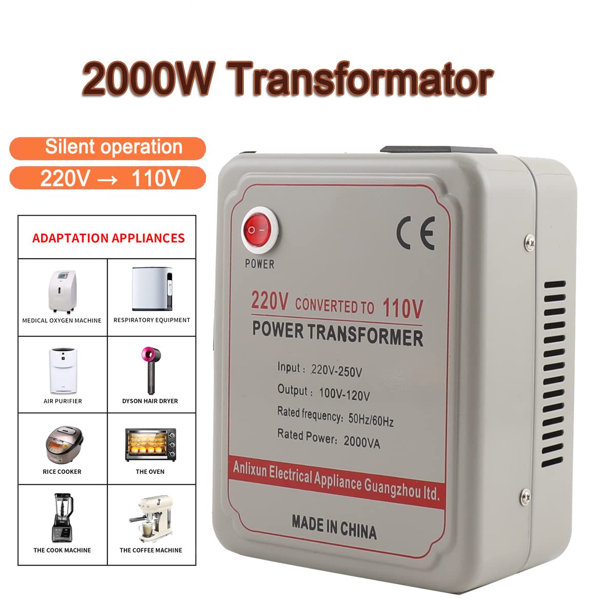 Trasformatori di potenza, adattatori per trasformatori boost e buck, adattatori per convertitori boost da 220 V a 110 V e buck da 220 V a 110 V