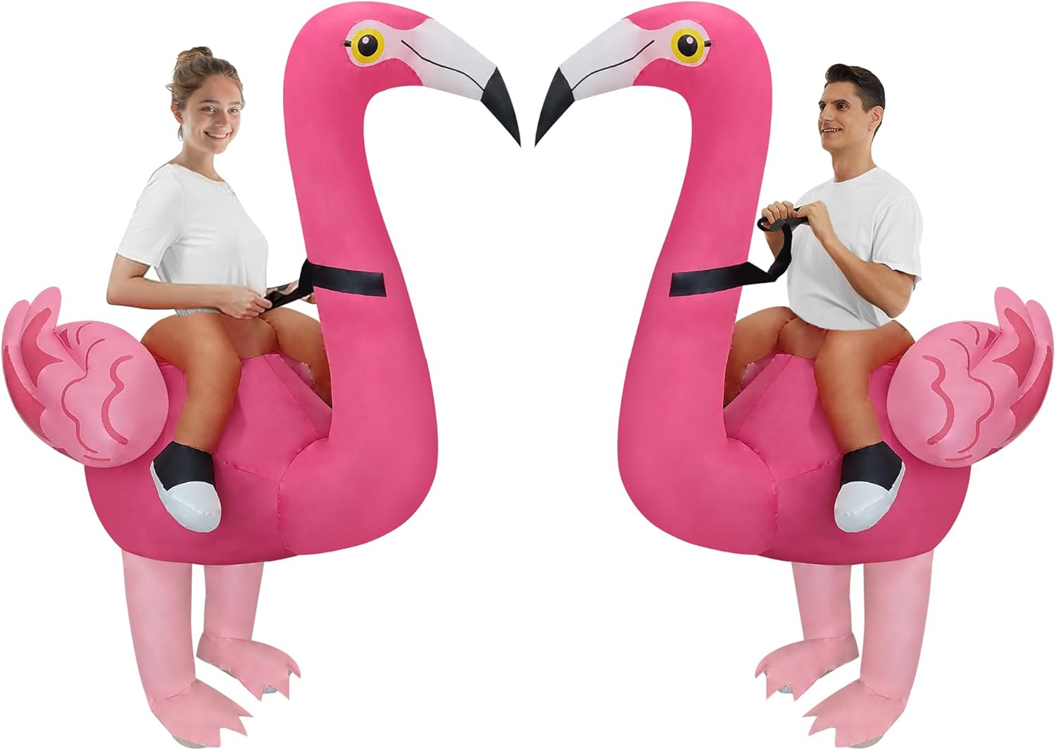 2 Packs Inflatable Flamingo Costume Riding Flamingo Blow-up Suit for Adlut/Halloween Costume/Birthday/Chirstmas