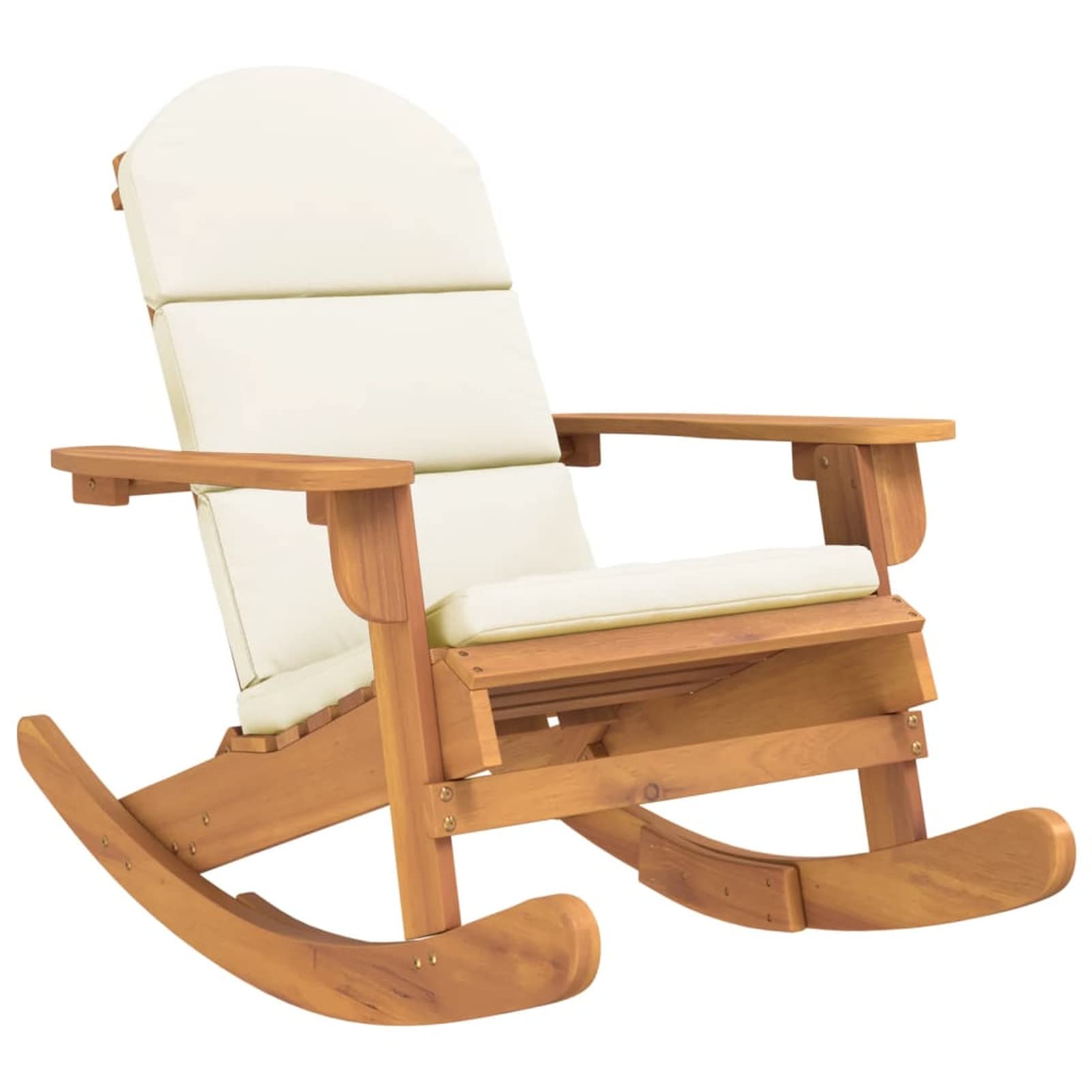 Tidyard Sedia a Dondolo Adirondack con Cuscini in Legno Massello di Acacia, Sedia a Dondolo da Giardino, Sedia da Giardino, Lettino, Sdraio