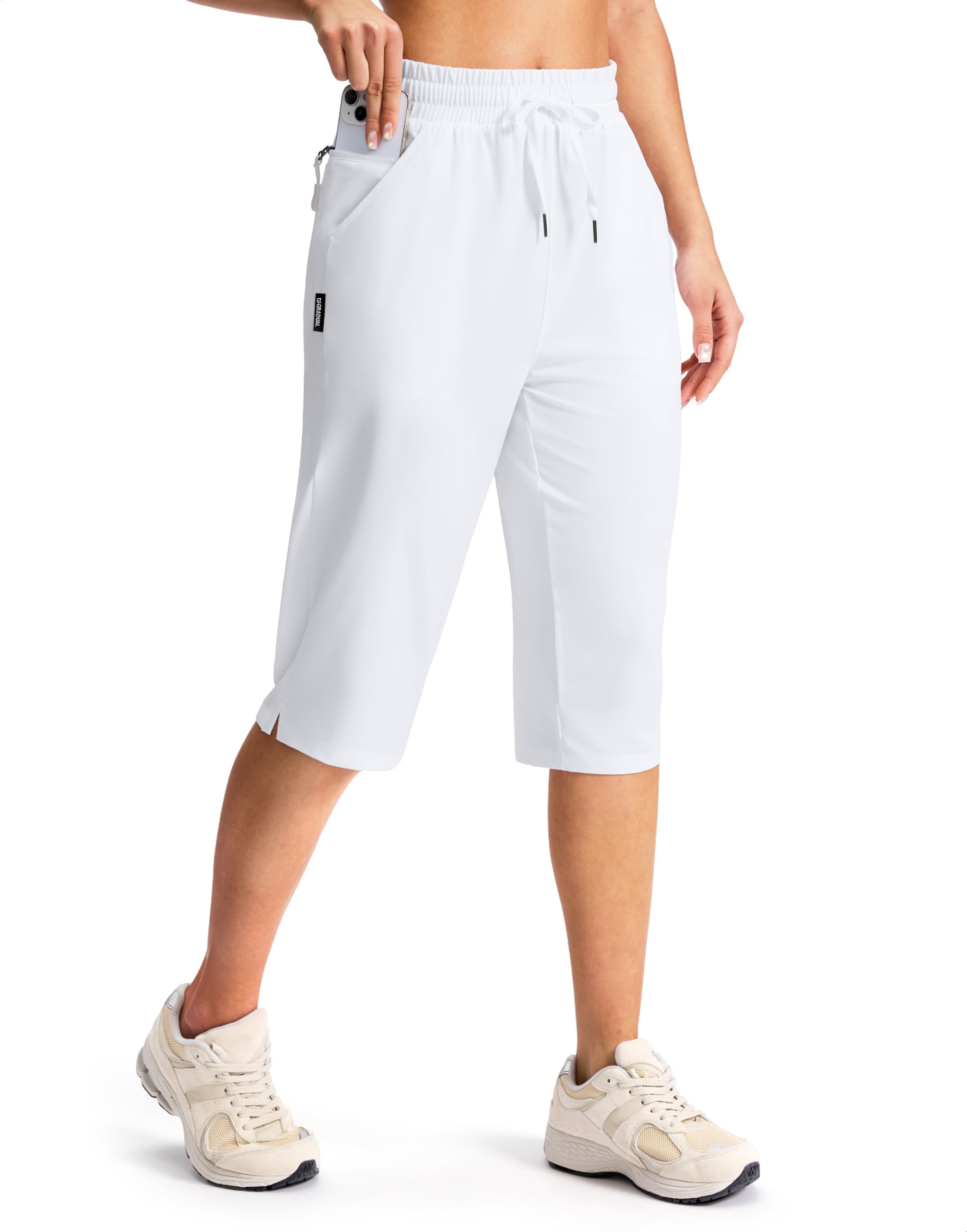 G Gradual Women's 15" Long Hiking Shorts with Zipper Pocket Below The Knee Capris Lightweight Bermuda Shorts for Women — view 18