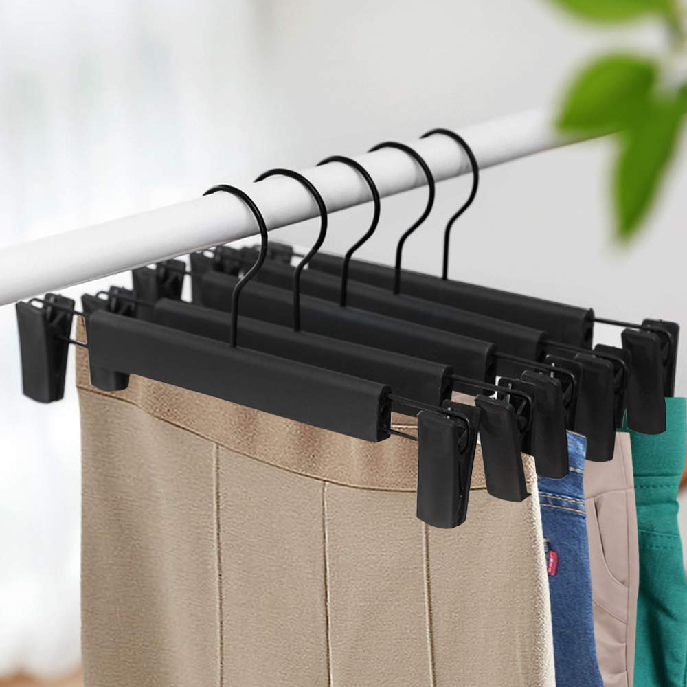 NORTHERN BROTHERS Black Pant Hangers,30Pack Plastic Pants Hangers Skirt