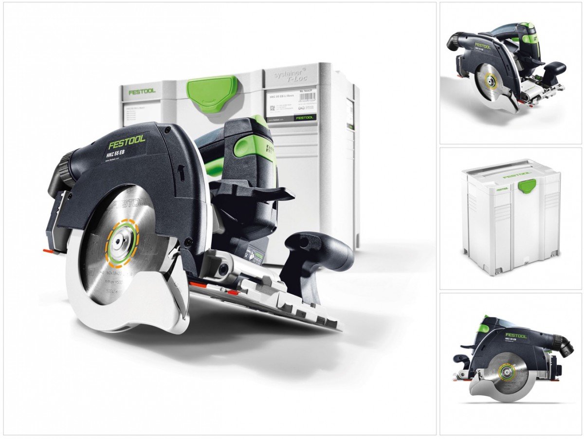 Scie circulaire à capot basculant sans fil HKC 55 Li EB-Basic - Festool