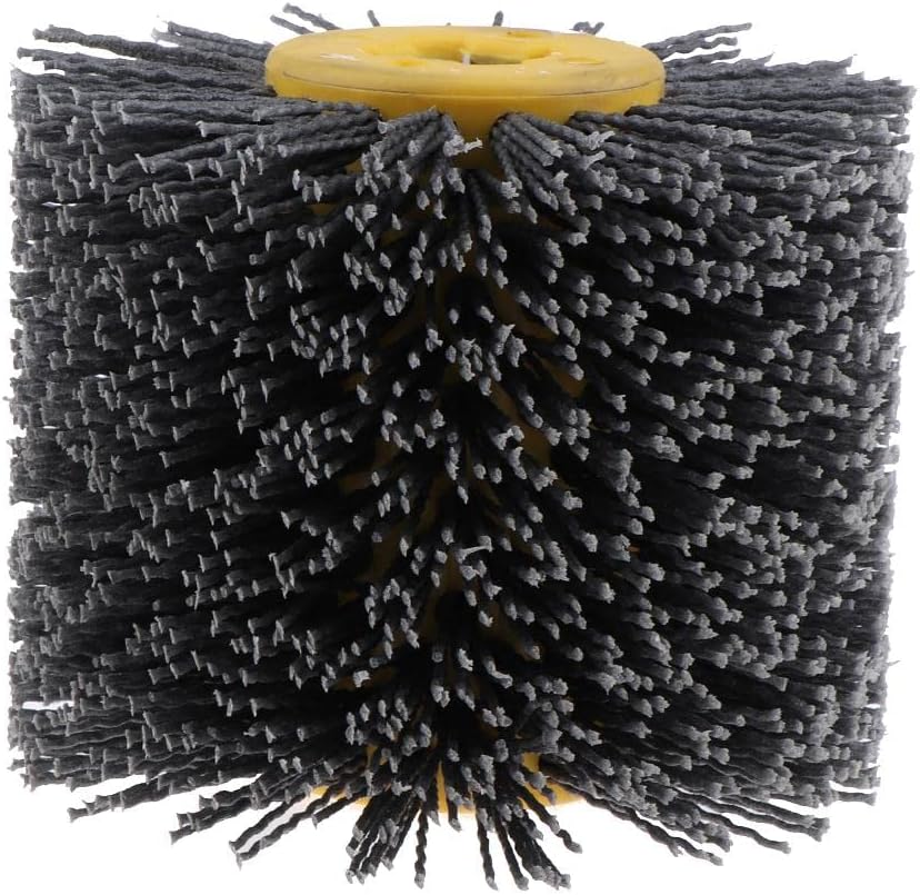 120 x 100mm Abrasive Wire Drawing Wheel Burnishing Brush for Wood Furniture Polishing, High Density Abrasive Wire, Long Durability, Suitable for Various - 120 Grit