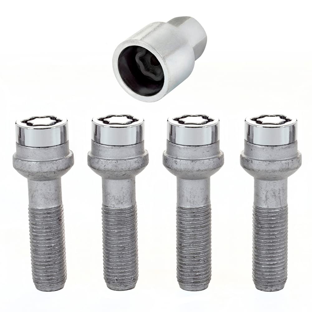 McGard 28017SU Standard - Tornillos antirrobo para ruedas (base esférica, M14 x 1,50, longitud del vástago 45,0 mm, SW17)