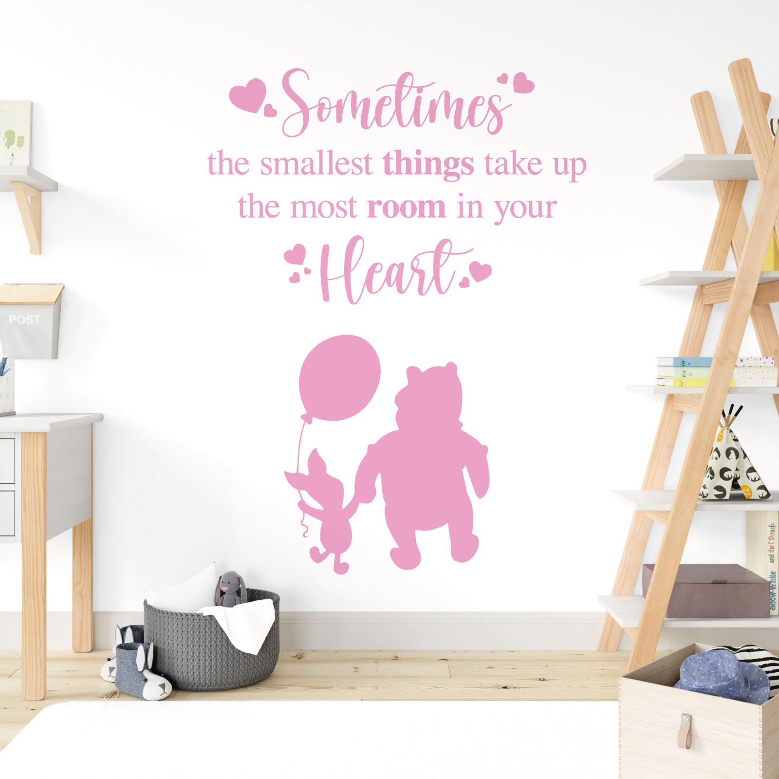 Sometimes the Smallest Things Take the Most Room in Your Heart - Movie Book Quote Wall Sticker [XLarge] [Pink]