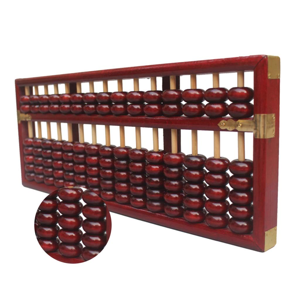 Chinese Abacus,Abacus,abacus for math， Abacus Traditional Large Size Abacus Home Decoration Collection Abacus Crafts Mahogany Abacus, 42.5 * 17 * 28cm, Dark Red