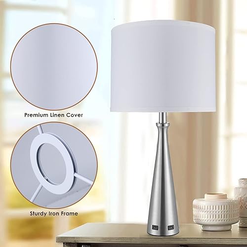 Miniatura 5 de Juego de 2 pantallas de lámpara de tambor para lámpara de mesa, lámparas de pie, 13 x 13 x 10 pulgadas, pantallas blancas grandes de repuesto,