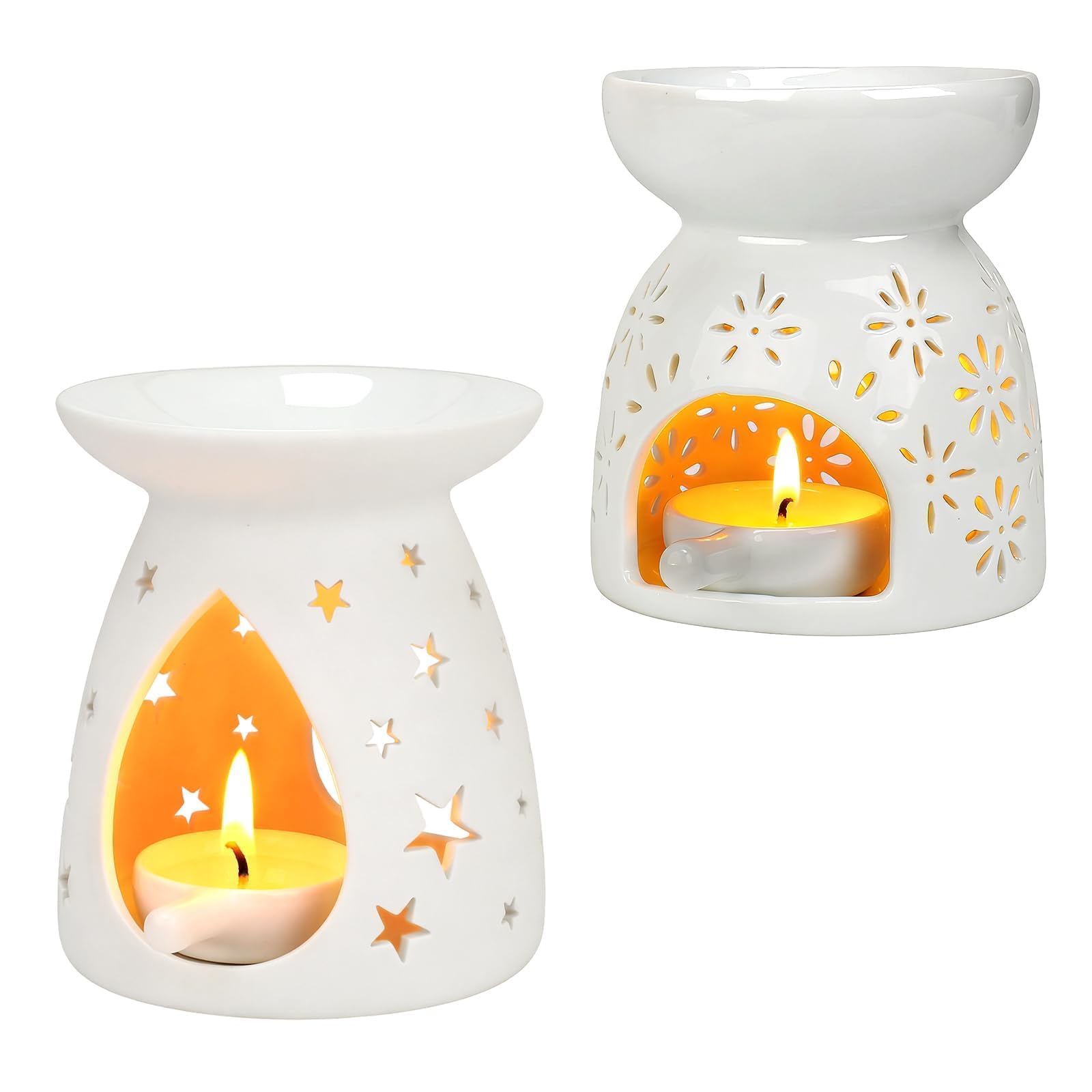 2PCS Ceramic Oil Burner Wax Melt Burners Essential Oil Burners for Wax Melt