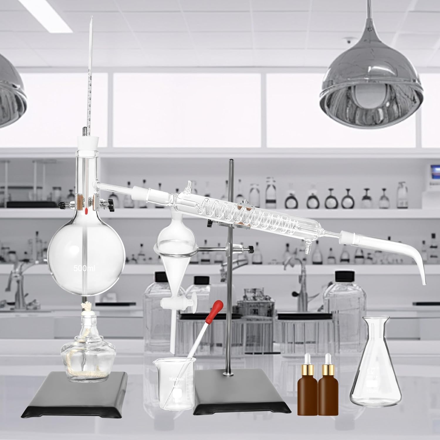 Unité de distillation de laboratoire 500 ml en verre