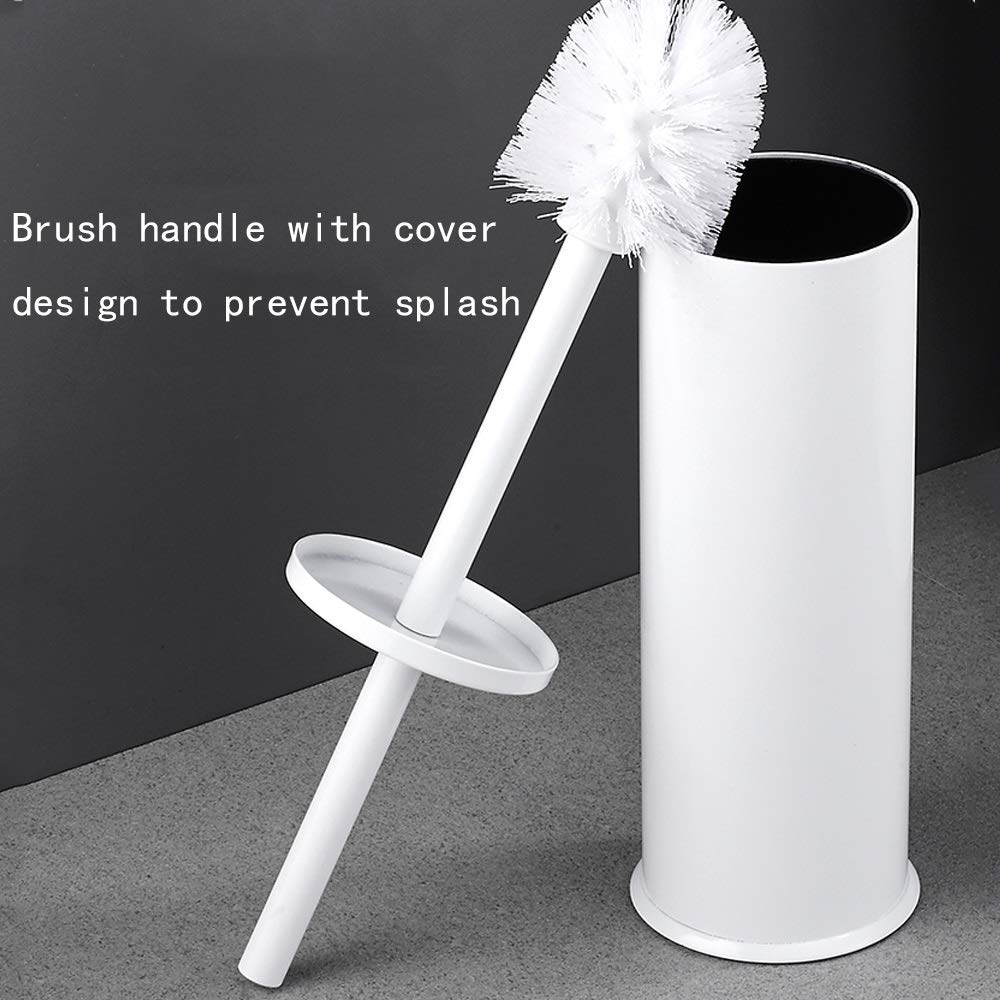 Nff Pennello E Supporto per La Toilette, Supporto per Spazzola per La Toilette Nero Compatto in Alluminio, Manico Lungo con Coperchio E Pennello Resistente Testa 40x9.2cm (Color : Gold)