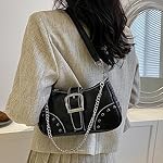 Umhängetasche Damen Klein Handtasche, Leder Hobo Tasche Shoulder Bag Vintage Y2k Schultertasche mit Reißverschluss für Frauen Clutch Geldbörse Coole Sachen für Teenager Mädchen – Bild 5