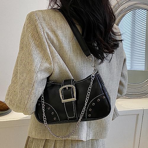 Umhängetasche Damen Klein Handtasche, Leder Hobo Tasche Shoulder Bag Vintage Y2k Schultertasche mit Reißverschluss für Frauen Clutch Geldbörse Coole Sachen für Teenager Mädchen – Bild 6