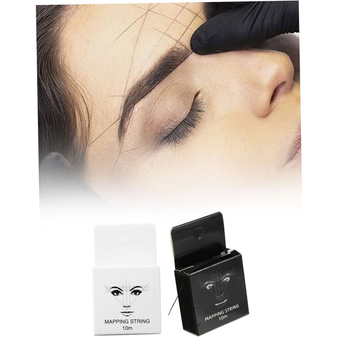 Eyebrow Mapping String Tattoo Eye Brows Point Thread Box Marking Line Tool 10m Black Beauty tools image 4