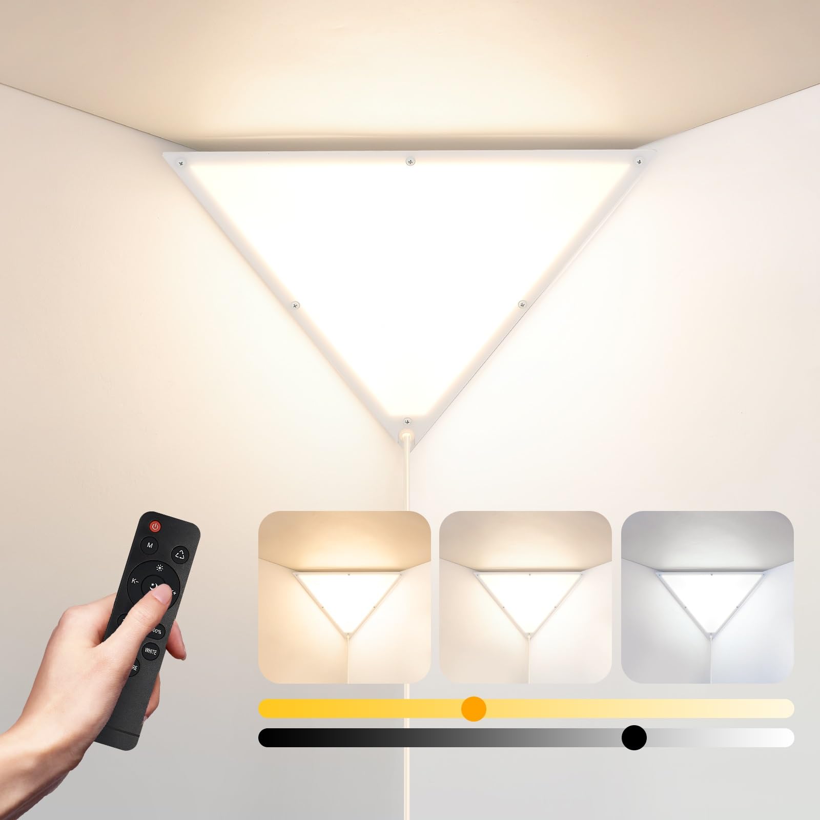 えつ　luck+hope+happiness+loyalty Zlierop Upgraded Corner Light with Remote Control, Dimmable