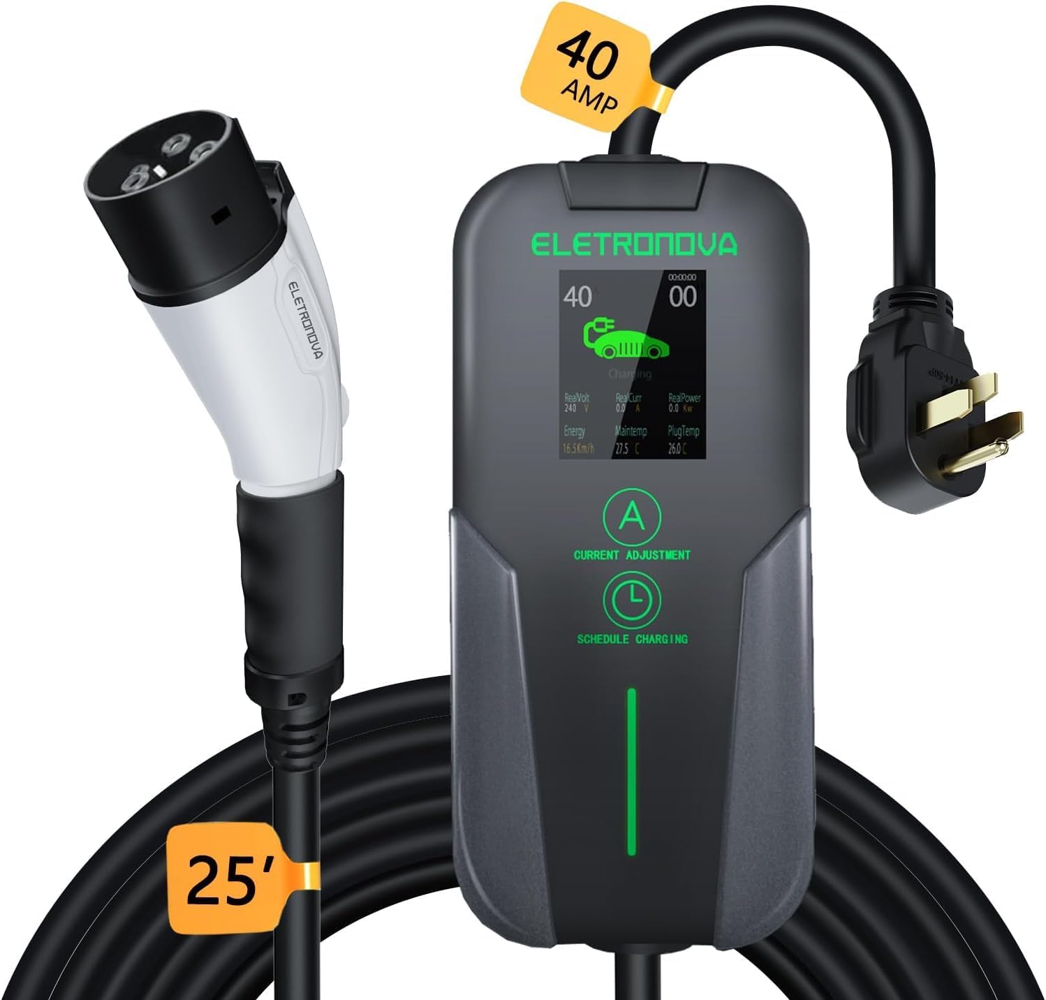 Amazon.com: Level 2 EV Charger 240V /40 Amp UL Metal Case Indoor ...