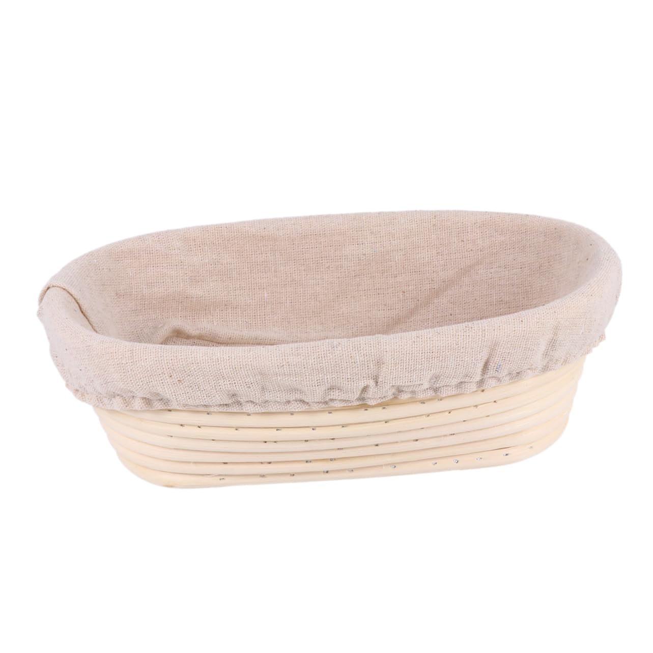 OUNONA 1 Sets Oval Rattan Proofing Basket with Fabric Liner Cover for Sourdough Bread Baking for Home and Artisan Bakers
