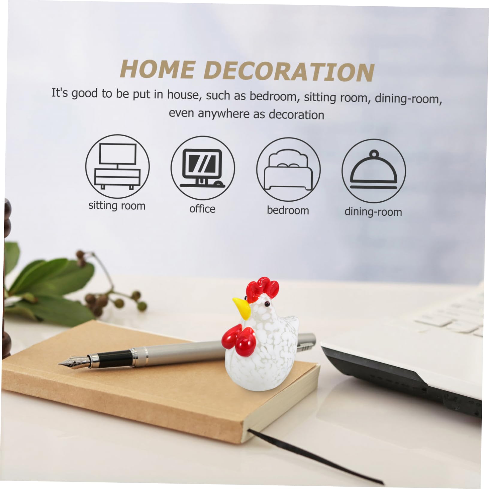 Alasum 4pezzi Decorazione Di Gallina Miniatura Scultura Per Scrivania Arredamento Elegante e Creativo Per Casa e Ufficio Artigianato Di Qualità Superiore