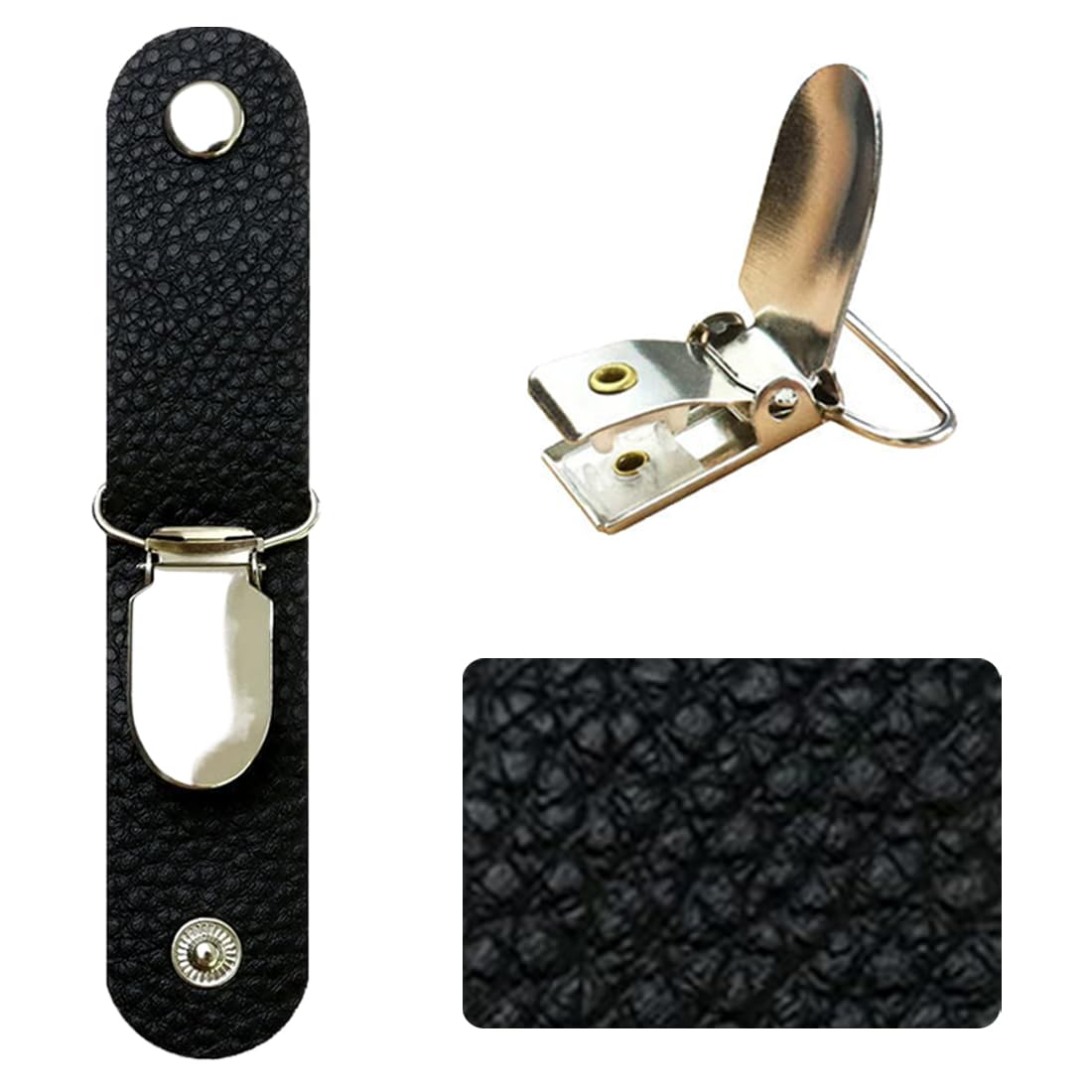 Lot De 4 Clips Pour Chapeau En Cuir Synthétique – Bec De Canard, Noir Et Marron, Pour Sac à Dos Ou Voyage