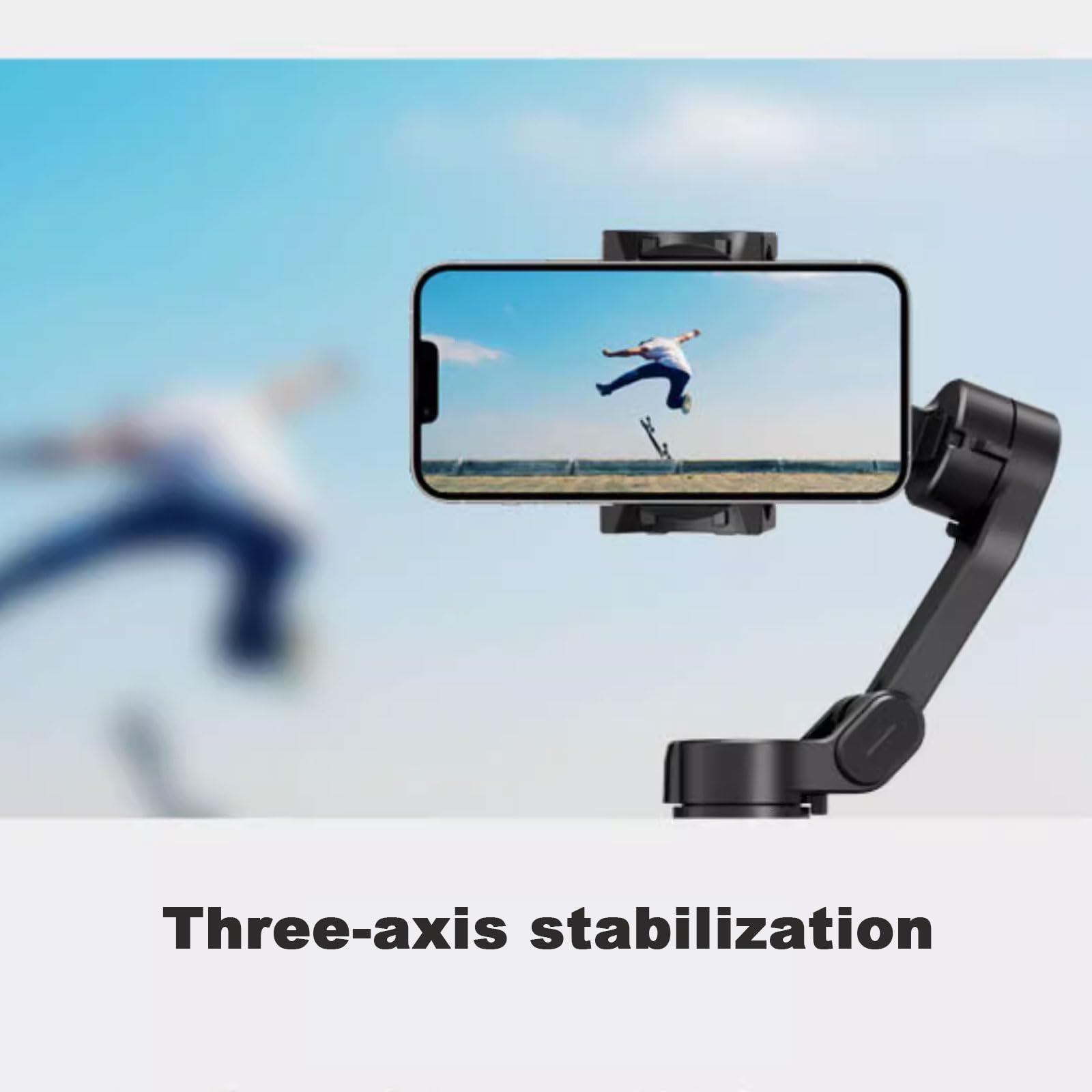 Stabilizator do smartfona, 3-osiowy uchwyt na telefon z wbudowanym przedłużaczem, śledzenie obiektów, przenośny i składany, stabilizator telefonu do nagrywania wideo, YouTube TikTok (wersja Fill