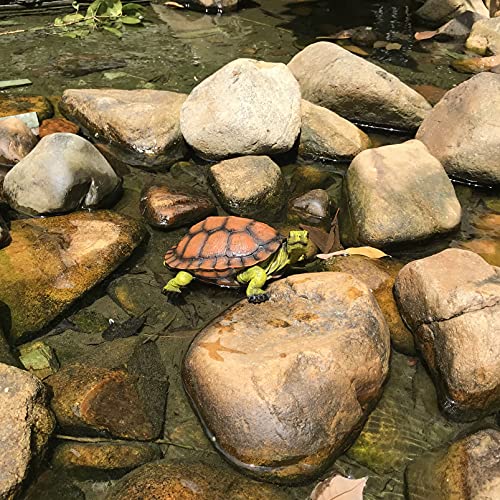 Abhao Turtle Tortoise Sculptures, Garden Patio Lawn Yard Art Resin Decorations Outdoor Garden Decor, 8.6 Inches Turtle Yard Decorations Outdoor, Full Color #TOP6