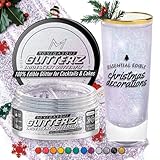 MONΓGASQUE Iridescent Edible Glitter for Drinks 10g β Edible Glitter for Cakes & Cocktails - Cocktail & Drink Shimmer Powder - Christmas Cake Decorations Spray - Cupcake & Food Decorating Sprinkles