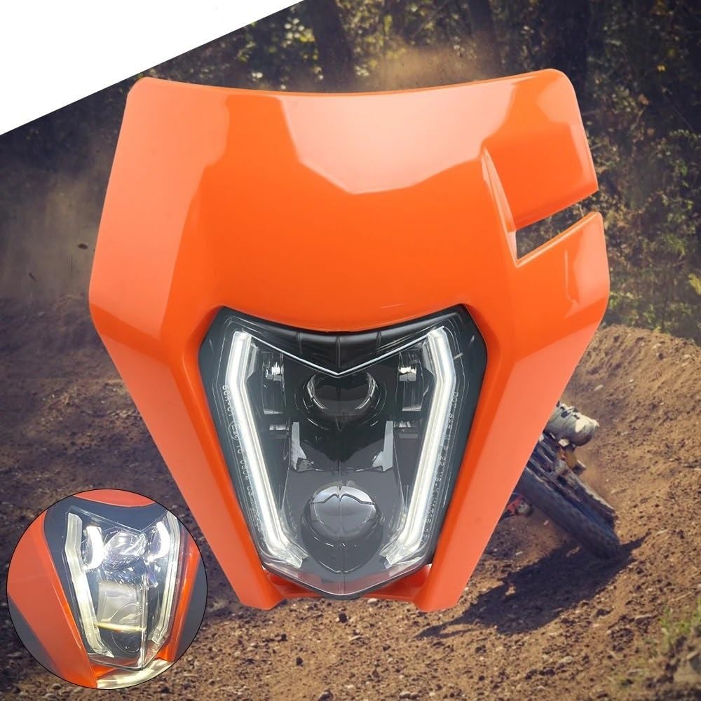 Dirt Bike Reflektor Pasuje do EXC SXF XC XCF 150 250 300 350 Pit motor terenowy Motocross akcesoria płyta reflektorów LED maska